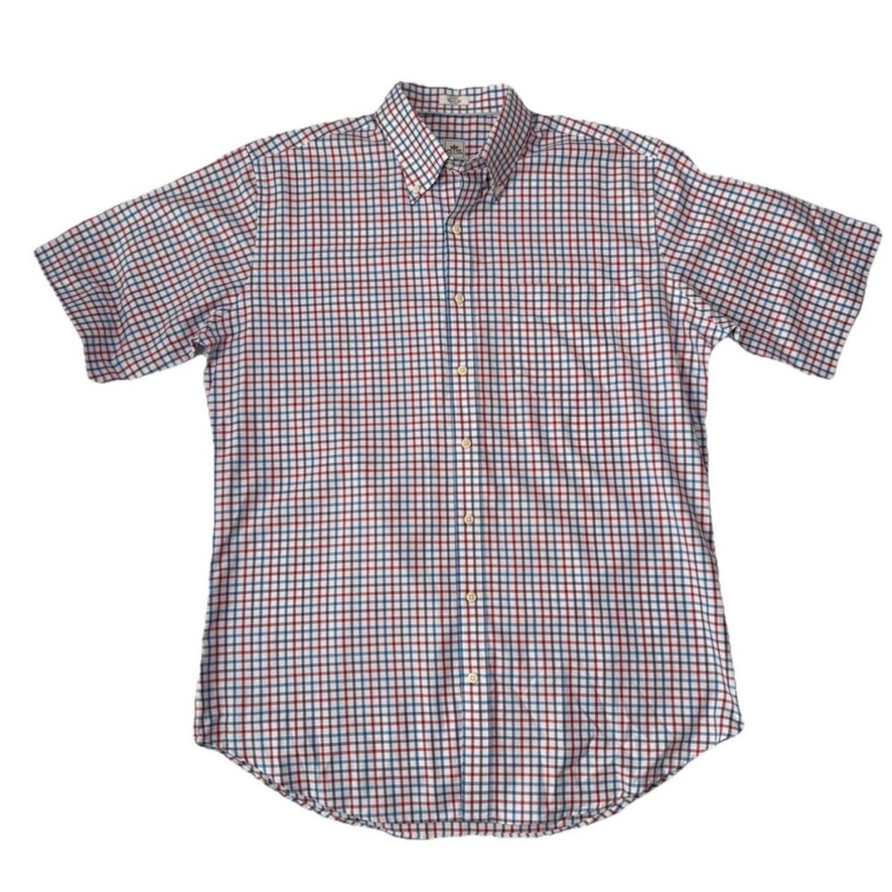 Peter Millar Red and Blue Casual Button Down Shirt